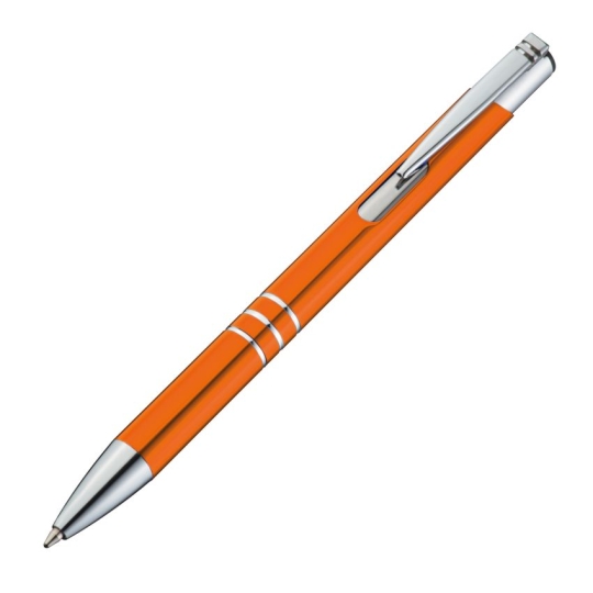 Metall-Kugelschreiber „Paris" mit 3 Zierringen und einseitiger Gravur orange