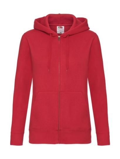 Premium Hooded Sweat Jacket Lady-Fit Red | L