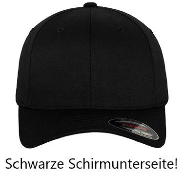 Flexfit Cap Black/Black (schwarze Schirmunterseite) | XS/S