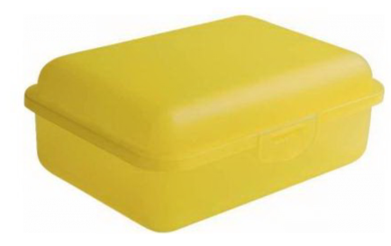 Brotdose Uno mit Foto und Namen gelb transparent