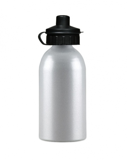 Alu-Trinkflasche 0,5l silber mit Pullverschluss 
