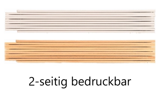 Qualitäts-Zollstock 2m aus Buchenholz, 2-seitig bedruckt 