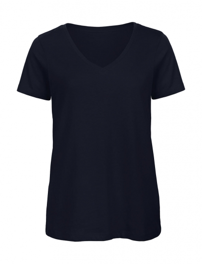 V-Neck T-Shirt Frauen navy | M